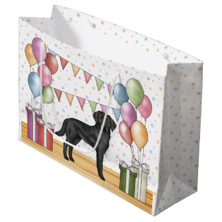 Black Labrador Retriever Lab Dog Colorful Birthday Large Gift Bag