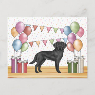 Black Labrador Retriever Lab Dog Colorful Birthday Postcard