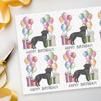 Black Labrador Retriever Lab Dog Colorful Birthday Tissue Paper