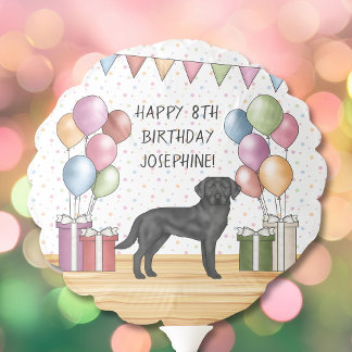 Black Labrador Retriever Lab Dog Happy Birthday Balloon