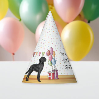 Black Labrador Retriever Lab Dog Happy Birthday Party Hat
