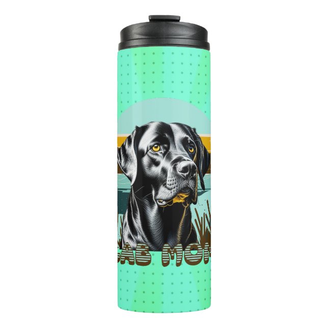 Black Labrador Retriever | Lab Mom Thermal Tumbler (Front)