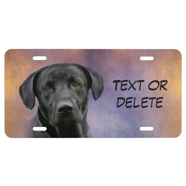 Black Labrador Retriever License Plate (Front)