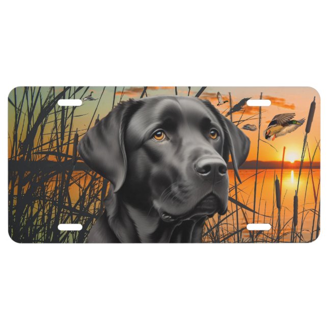 Black Labrador Retriever License Plate, Duck Plate (Front)