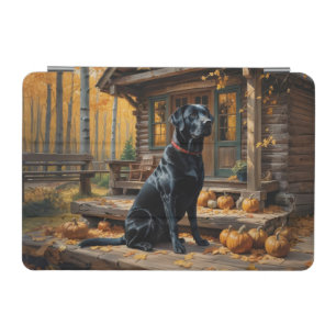Black Labrador Retriever Log Cabin Autumn iPad Mini Cover