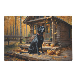 Black Labrador Retriever Log Cabin Autumn Placemat