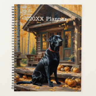Black Labrador Retriever Log Cabin Autumn Planner