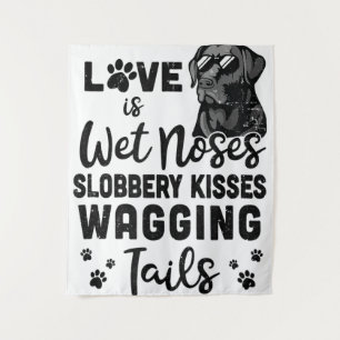 Black Labrador Retriever Love My Dog Saying Quotes Tapestry