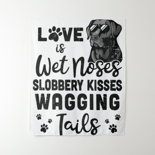 Black Labrador Retriever Love My Dog Saying Quotes Tapestry