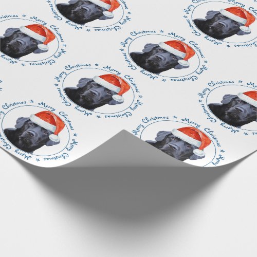 Black Labrador Retriever Merry Christmas Santa Dog Wrapping Paper