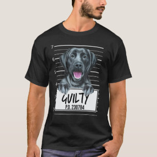 Black Labrador Retriever Mugshot Guilty Dog T-Shirt