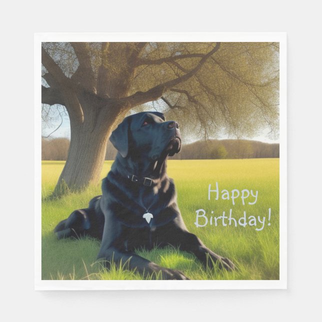 Black Labrador Retriever Napkins (Front)