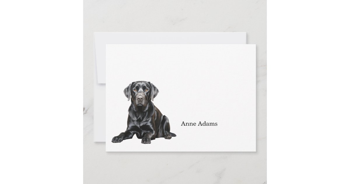 Black Labrador Retriever Note Card | Zazzle
