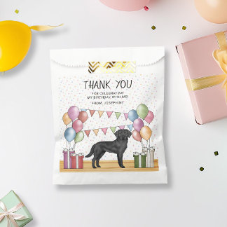 Black Labrador Retriever Pastel Birthday Thank You Favor Bag