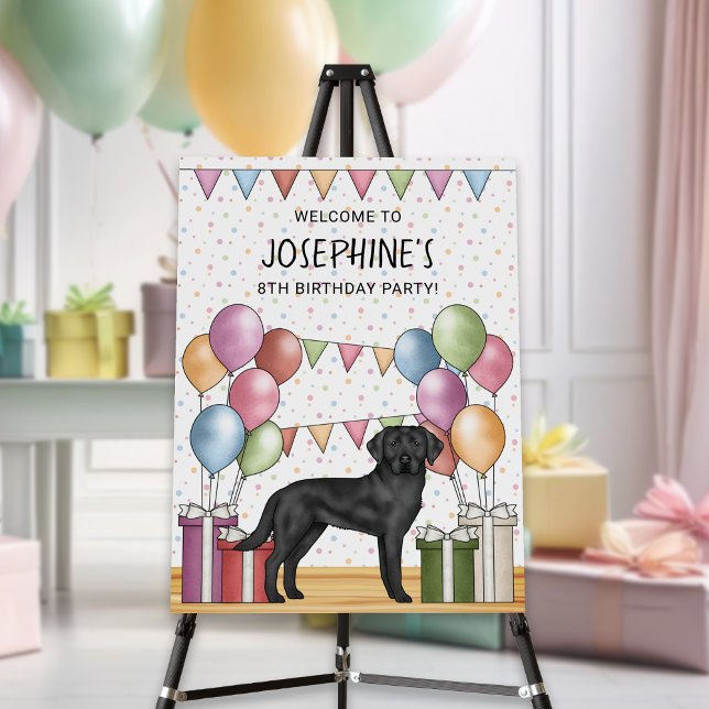 Black Labrador Retriever Pastel Birthday Welcome Foam Board (Creator Uploaded)