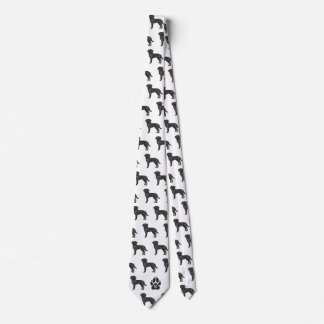 Black Labrador Retriever Pattern Custom Monogram Neck Tie
