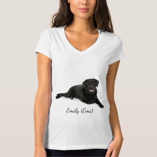Black Labrador Retriever Personalize Front Back T_Shirt