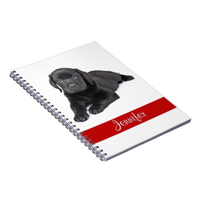 Black Labrador Retriever Personalized Notebook (Right Side)