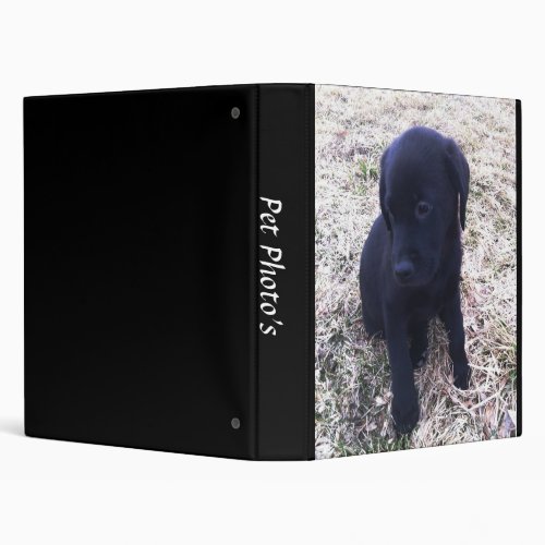 Black Labrador Retriever Pet Photo Album 3 Ring Binder