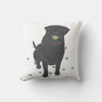 Black Labrador Retriever Pillow by BlessHue at Zazzle