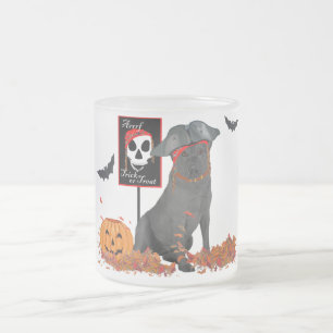Black Labrador Retriever Pirate Frosted Glass Coffee Mug