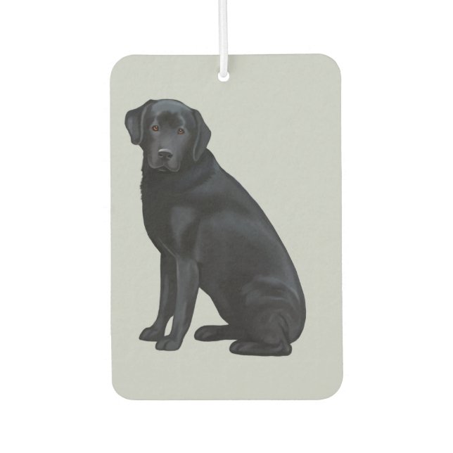 Black Labrador Retriever Portrait Air Freshener (Front)
