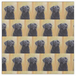 Black Labrador Retriever Portrait Dog Art Fabric