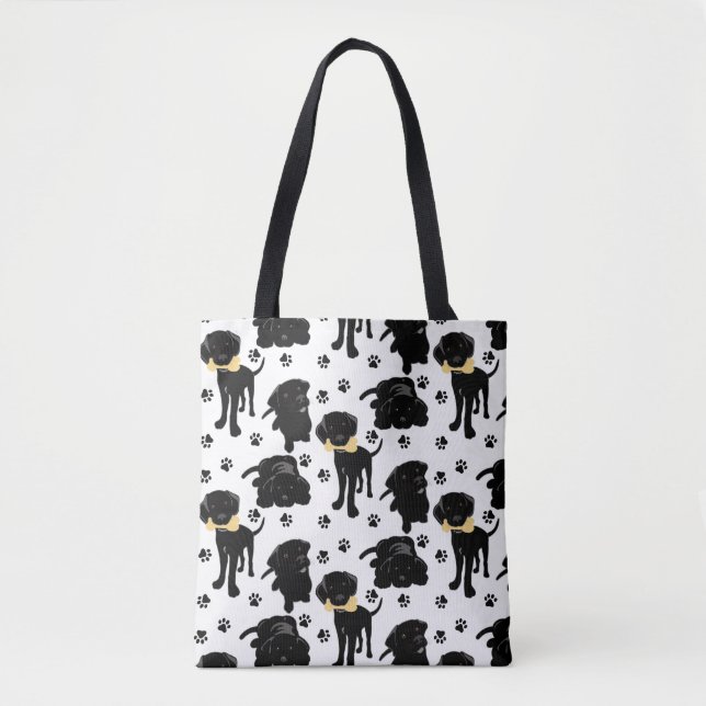 Black Labrador Retriever Puppies Tote Bag (Front)