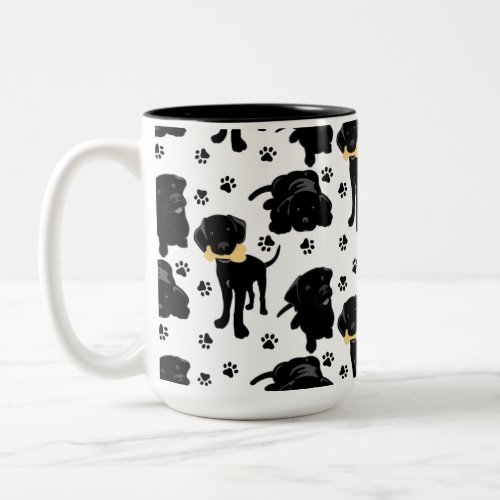 Black Labrador Retriever Puppies Two_Tone Coffee Mug