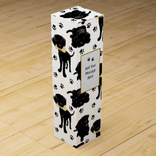 Black Labrador Retriever Puppies Wine Box