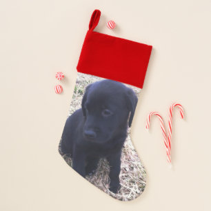 Black Labrador Retriever Puppy Christmas Stocking