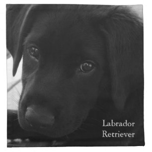 Black Labrador Retriever Puppy Cloth Napkin