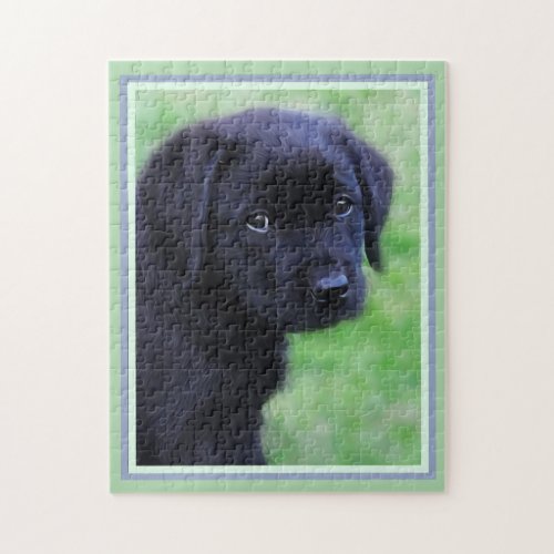Black Labrador Retriever Puppy Cute Dog Jigsaw Puzzle