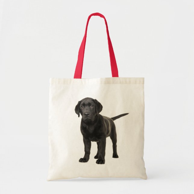 Black Labrador Retriever Puppy Dog Love Tote Bag (Front)