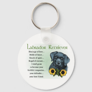 Black Labrador Retriever Puppy Gifts Keychain