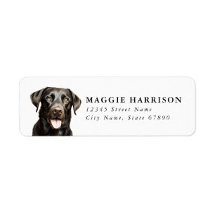 Black Labrador Retriever Return Address Labels