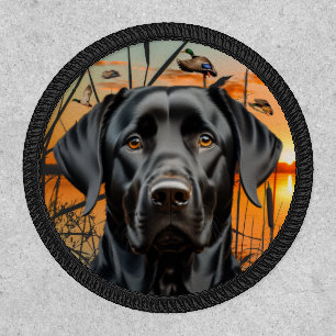 Black Labrador Retriever Round Patch