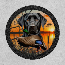 Black Labrador Retriever Round Patch