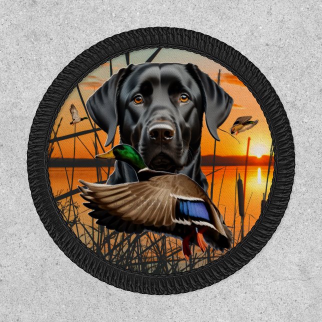 Black Labrador Retriever Round Patch (Front)