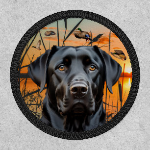 Black Labrador Retriever Round Patch