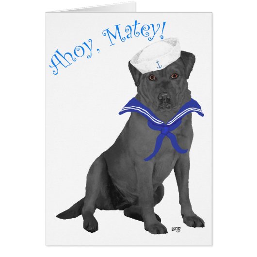 Black Labrador Retriever Sailor Cards (Front)