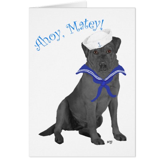 Black Labrador Retriever Sailor Cards (Front)