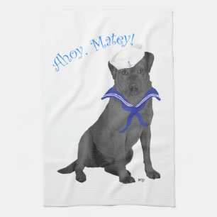 Black Labrador Retriever Sailor Kitchen Towel