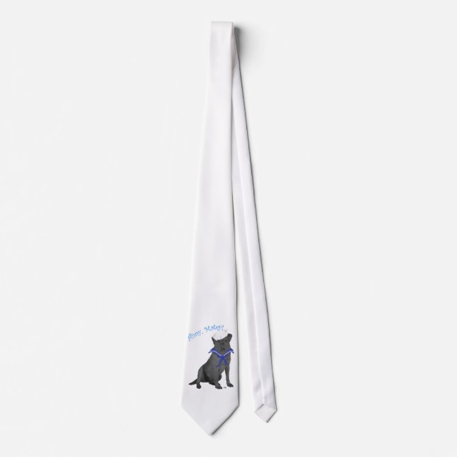 Black Labrador Retriever Sailor Neck Tie (Front)