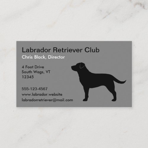 Black Labrador Retriever Silhouette Business Card