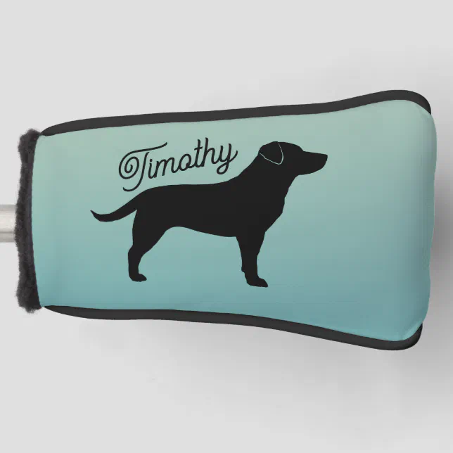 Black Labrador Retriever Silhouette Custom Name Golf Head Cover Zazzle