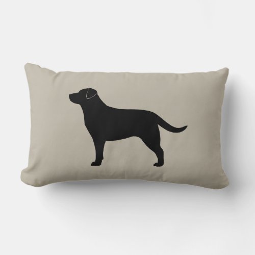 Black Labrador Retriever Silhouette Decorative Lumbar Pillow