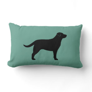 Black Labrador Retriever Silhouette Decorative Lumbar Pillow