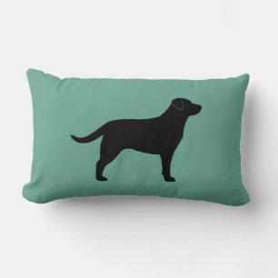 Black Labrador Retriever Silhouette Decorative Lumbar Pillow