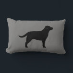 Black Labrador Retriever Silhouette Dog Lover's Lumbar Pillow<br><div class="desc">Update your space with this black Labrador Retriever silhouette throw pillow. Available in assorted color choices, this pillow adds a fun decorative accent to your sofa or bed. Makes a thoughtful gift for someone who loves black Labs. Visit Jenn's Doodle World for even more dog lover gifts and home decor....</div>